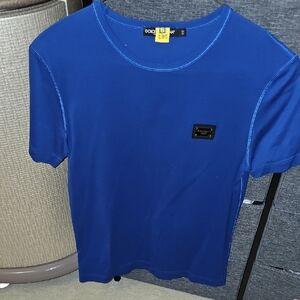 Dolce & Gabbana Royal Blue Tee with Logo Patch